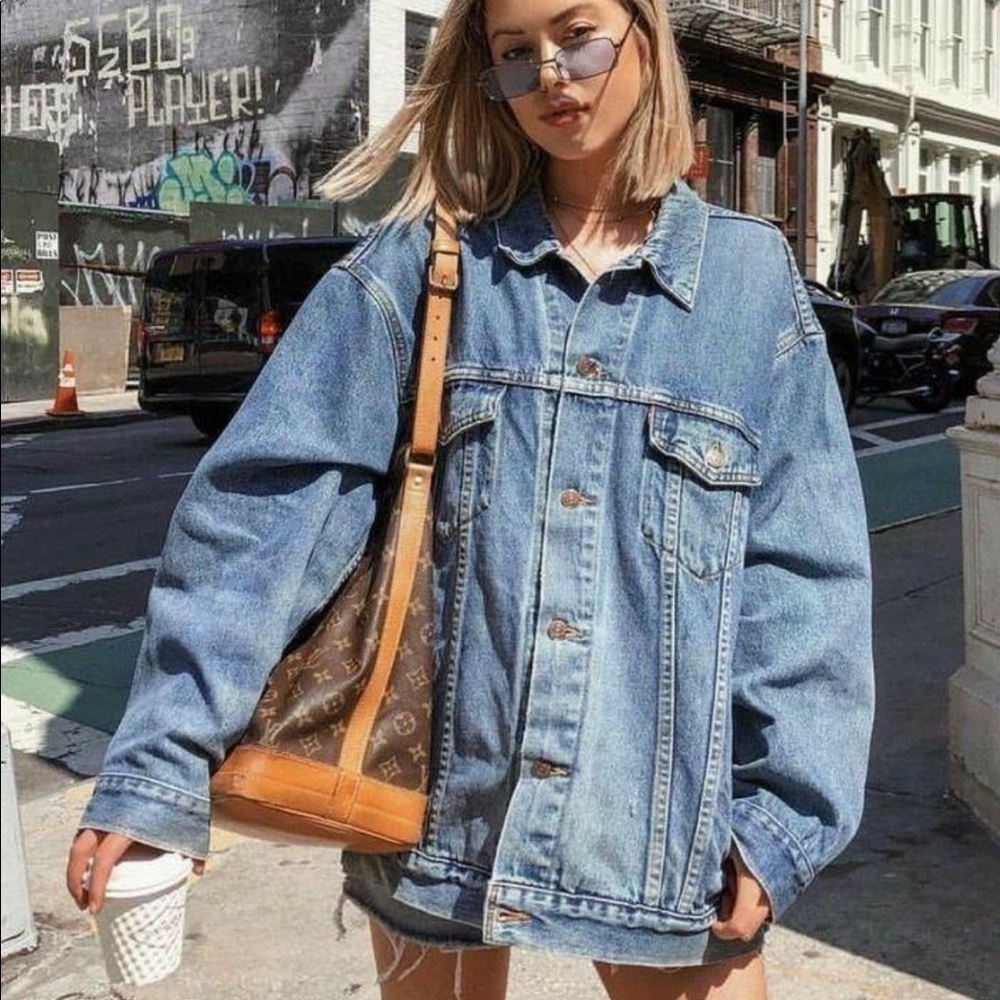 Zara Oversized Denim Jean Jacket Size Small